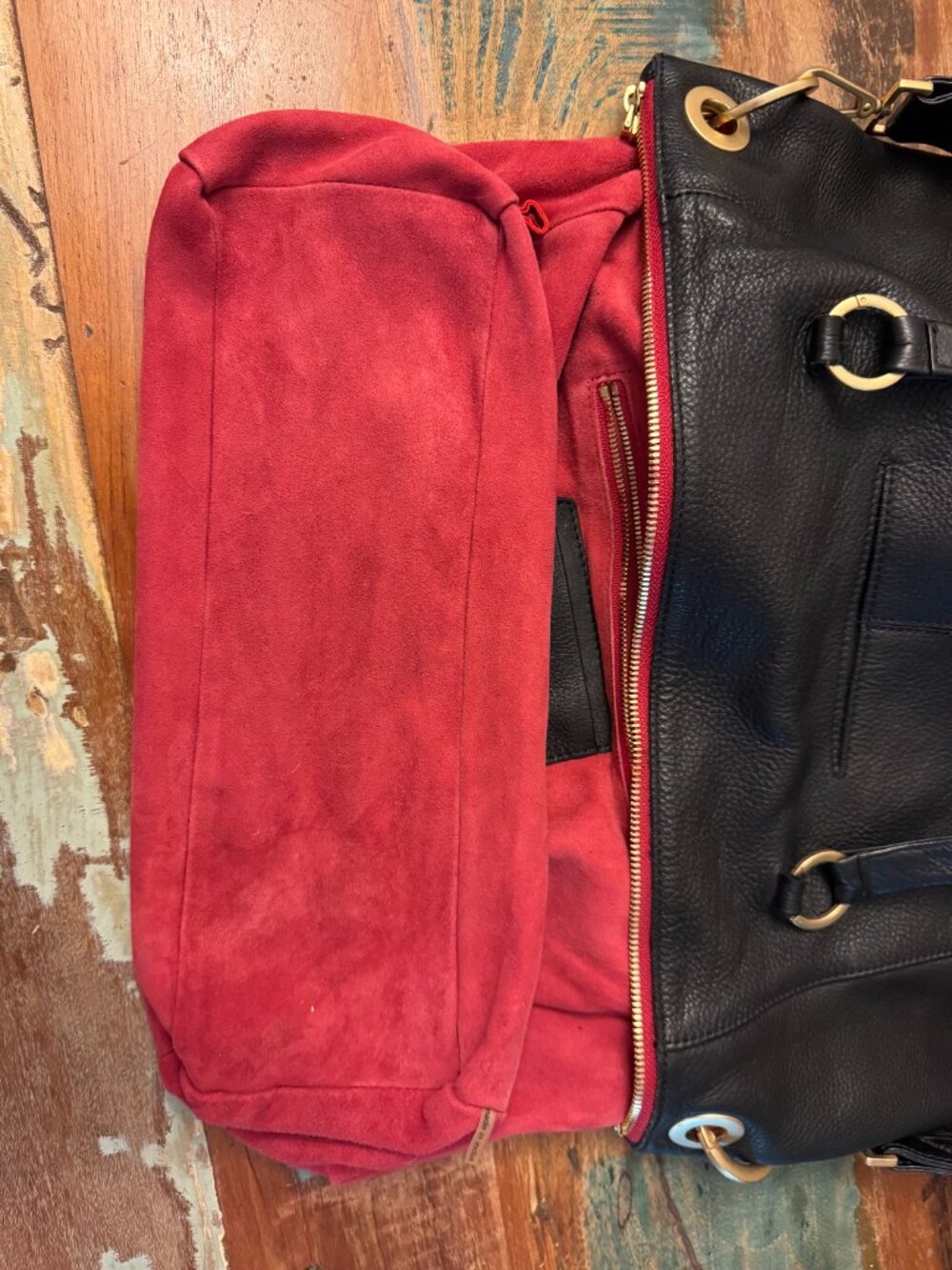 Hammitt Daniel Large Black Pebbled Leather Satchel Crossbody Brushed Gold - Picture 10 of 16